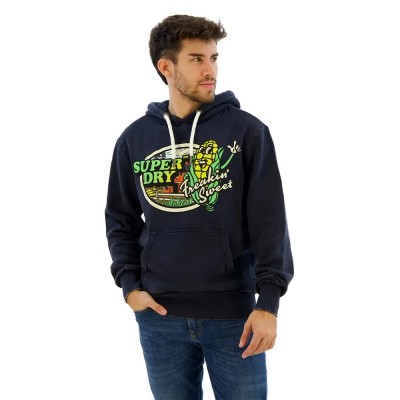 суичър,мъжки,пуловери,superdry,neon,travel,graphic,loose,hoodie,eclipse,navy,(green)