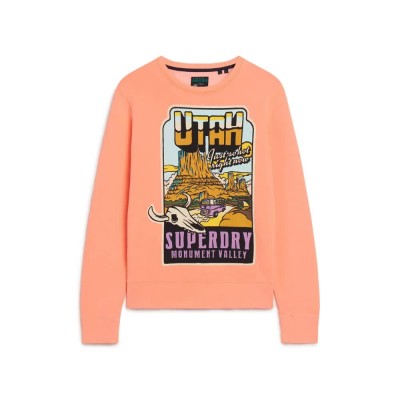 блуза,мъжки,пуловери,superdry,neon,travel,loose,sweatshirt,orange,(sunblast,orange)