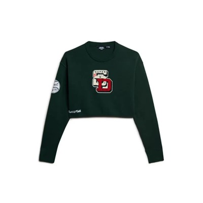 блуза,дамски,блузи,superdry,varsity,crop,crew,sweatshirt,green,(enamel,green)