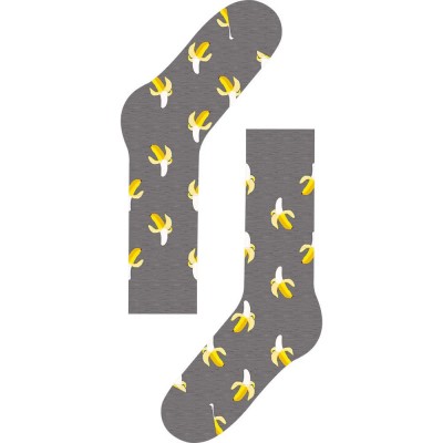 чорапи,мъжки,чорапи,hs,by,happy,socks,banana,half,long,socks,grey