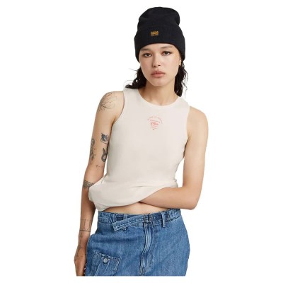 тениска,дамски,тениски,g,star,racerback,ribbed,slim,fit,sleeveless,t,shirt,beige,(light,chalk)