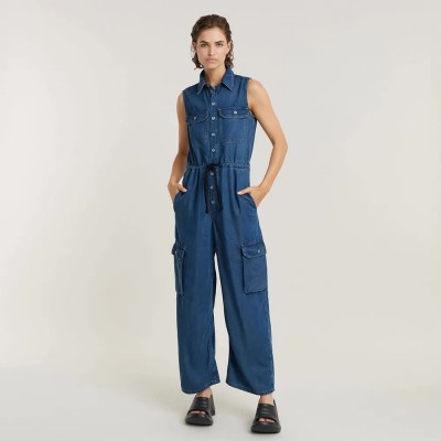 гащеризон,дамски,гащеризони,g,star,soft,utility,jumpsuit,faded,whirlpool,(blue)