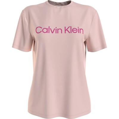 тениска,дамски,тениски,calvin,klein,000qs7069e,short,sleeve,t,shirt,pink,(silver,peony,fuchsia,fedora,logo)