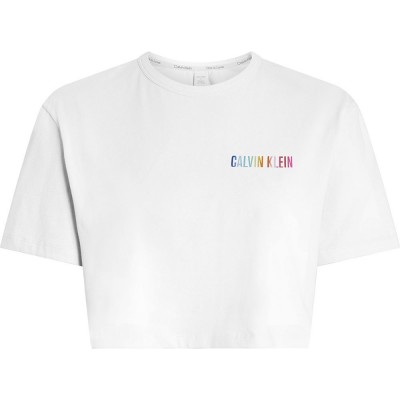 тениска,дамски,пижами,calvin,klein,000qs7193e,short,sleeve,t,shirt,pyjama,white
