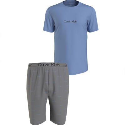 комплект,мъжки,пижами,calvin,klein,short,sleeve,shorts,set,pyjama,grey