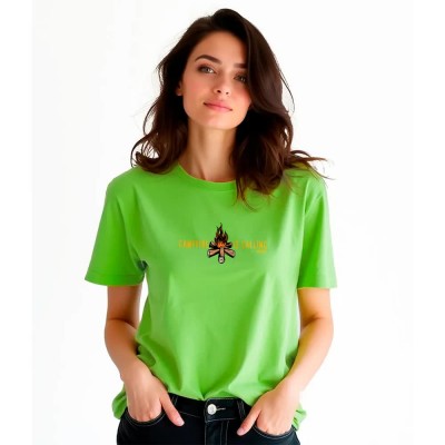 тениска,дамски,тениски,kruskis,campfire,is,calling,short,sleeve,t,shirt,green,(light,green)
