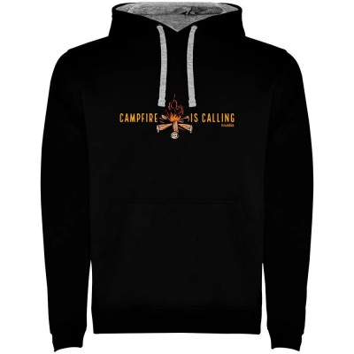 суичър,мъжки,пуловери,kruskis,campfire,is,calling,two,colour,hoodie,black,grey,(black)