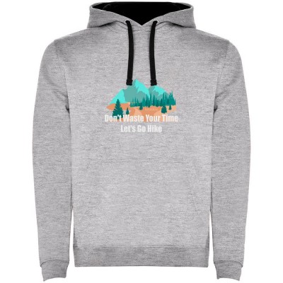 суичър,мъжки,пуловери,kruskis,dont,waste,your,time,two,colour,hoodie,heather,grey,black,(grey)