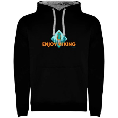 суичър,мъжки,пуловери,kruskis,enjoy,hiking,two,colour,hoodie,black,grey,(black)