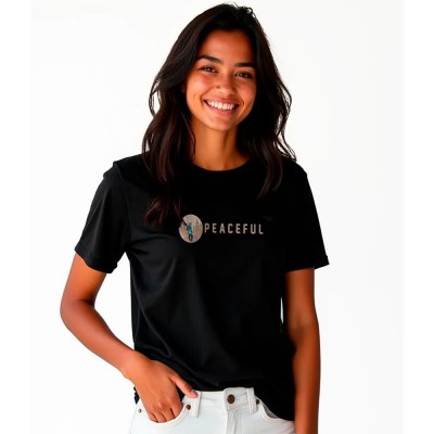 тениска,дамски,тениски,kruskis,peaceful,short,sleeve,t,shirt,black,(black)