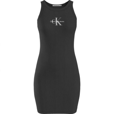 дънки,дамски,поли,и,рокли,calvin,klein,jeans,archival,monologo,sleeveless,dress,black