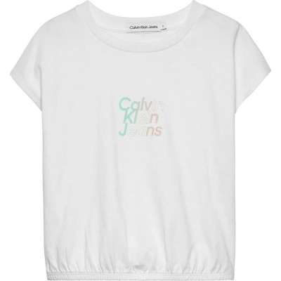 тениска,детски,тениски,calvin,klein,jeans,gradient,flock,bxy,short,sleeve,t,shirt,white,(bright,white)