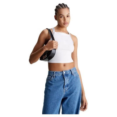 дънки,дамски,топове,calvin,klein,jeans,logo,elastic,strappy,sleeveless,top,bright,white,(white)