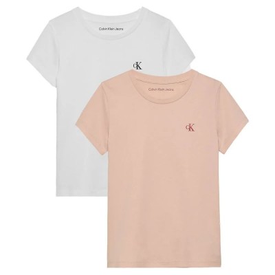 тениска,детски,тениски,calvin,klein,jeans,slim,monogram,t,shirt,2,units,beige,(bright,white,sepia,rose)