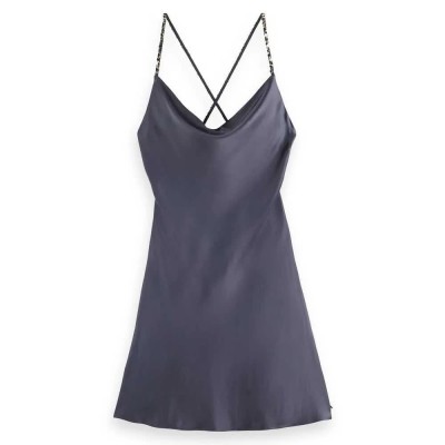 рокля,дамски,поли,и,рокли,scotch,&,soda,cowl,sleeveless,short,dress,purple