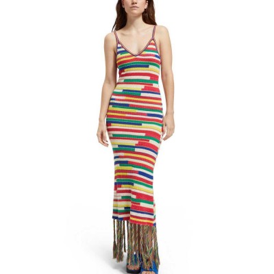 рокля,дамски,поли,и,рокли,scotch,&,soda,intarsia,long,sleeve,dress,multicolor