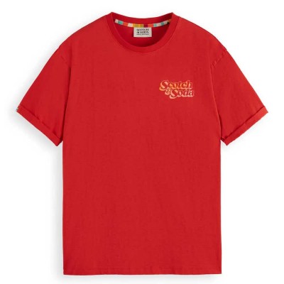 тениска,мъжки,тениски,scotch,&,soda,front,back,artwork,short,sleeve,t,shirt,red