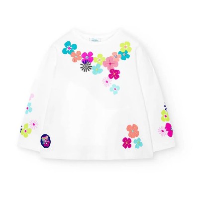 тениска,детски,тениски,boboli,248004,long,sleeve,t,shirt,multicolor,(white)