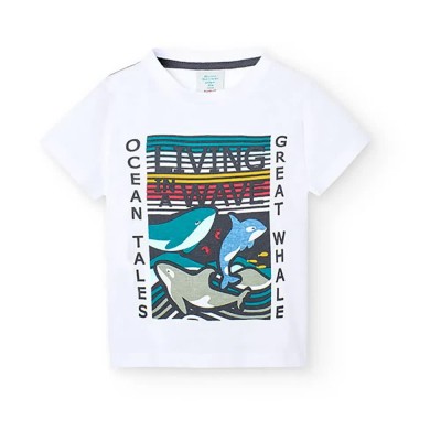 тениска,детски,тениски,boboli,318068,short,sleeve,t,shirt,multicolor,(white)