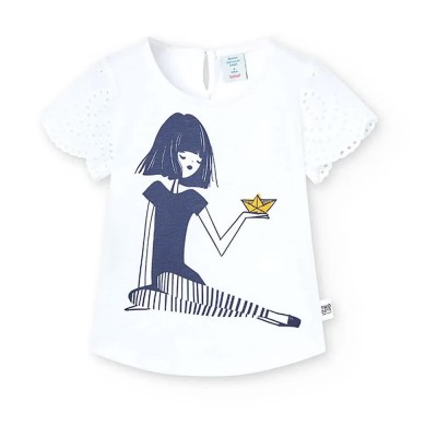 тениска,детски,тениски,boboli,438061,short,sleeve,t,shirt,white,(white)