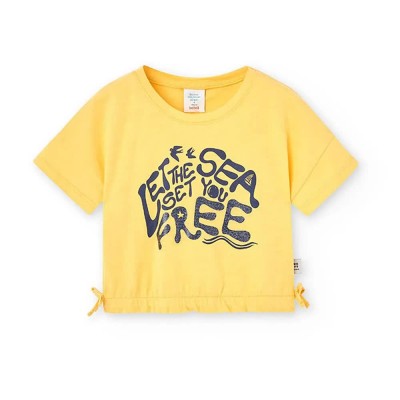 тениска,детски,тениски,boboli,438128,short,sleeve,t,shirt,yellow,(sunflower)