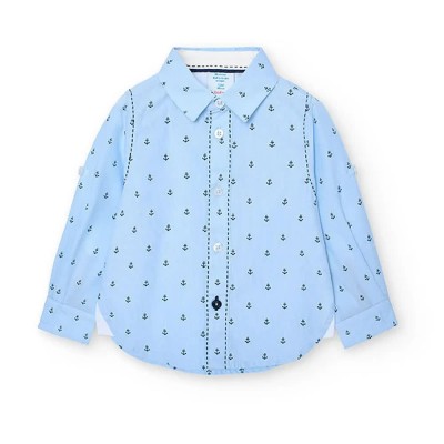 риза,с,дълъг,ръкав,детски,ризи,boboli,718354,long,sleeve,shirt,blue,(print)