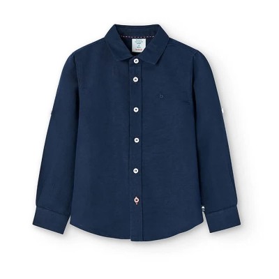 риза,с,дълъг,ръкав,детски,ризи,boboli,738031,long,sleeve,shirt,blue,(navy)