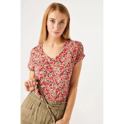 тениска,дамски,тениски,garcia,o40005,short,sleeve,v,neck,t,shirt,pink,(lush,pink)