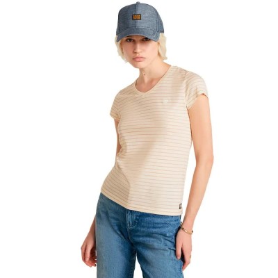 тениска,дамски,тениски,g,star,stripe,eyben,short,sleeve,t,shirt,antique,white,rugby,tan,stripe,(beige)