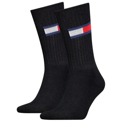 чорапи,мъжки,чорапи,tommy,hilfiger,flag,crew,socks,2,pairs,black,(black)
