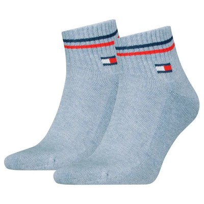 чорапи,мъжки,чорапи,tommy,hilfiger,iconic,quarter,short,socks,2,pairs,light,blue,melange,(multicolor)