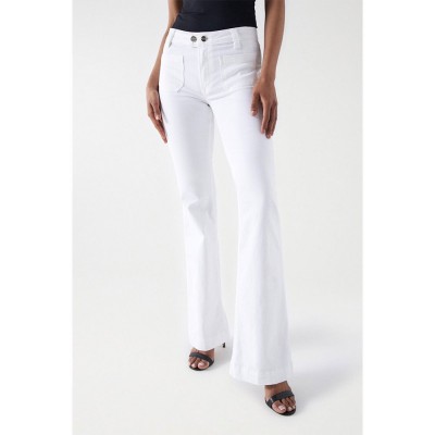 дънки,дамски,панталони,salsa,jeans,destiny,flare,fit,jeans,white