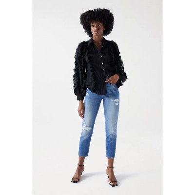 дънки,дамски,панталони,salsa,jeans,faith,with,destroyed,details,jeans,blue,(medium,wash)