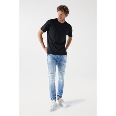 дънки,мъжки,панталони,salsa,jeans,pw,destroyed,slim,fit,jeans,blue