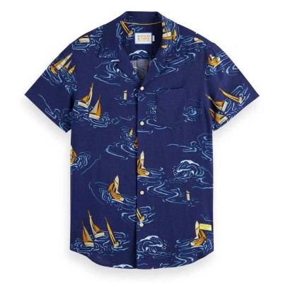 риза,с,къс,ръкав,мъжки,ризи,scotch,&,soda,175502,short,sleeve,shirt,blue