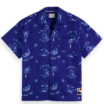 риза,с,къс,ръкав,мъжки,ризи,scotch,&,soda,175506,short,sleeve,shirt,blue