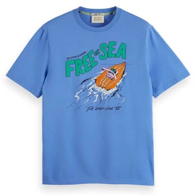 тениска,мъжки,тениски,scotch,&,soda,175565,short,sleeve,t,shirt,blue