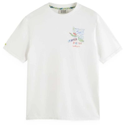 тениска,мъжки,тениски,scotch,&,soda,front,back,swan,artwork,short,sleeve,t,shirt,white