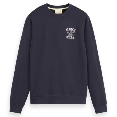 блуза,мъжки,пуловери,scotch,&,soda,left,chest,artwork,sweatshirt,blue