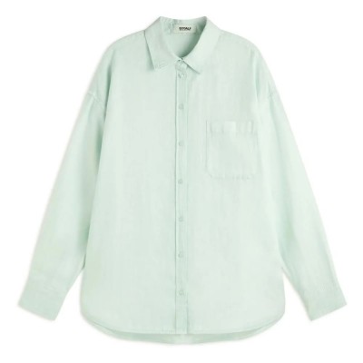 риза,с,дълъг,ръкав,дамски,блузи,дамски,ризи,ecoalf,daria,long,sleeve,shirt,green