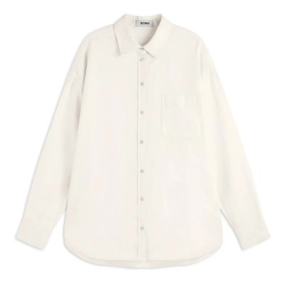 риза,с,дълъг,ръкав,дамски,блузи,дамски,ризи,ecoalf,daria,long,sleeve,shirt,beige,(off,white)