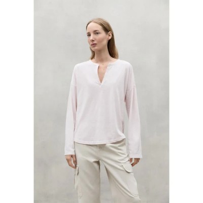 тениска,дамски,тениски,ecoalf,ronne,long,sleeve,v,neck,t,shirt,silver,pink,(beige)