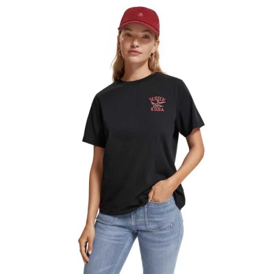 тениска,дамски,тениски,scotch,&,soda,176287,short,sleeve,t,shirt,black,(evening,black)