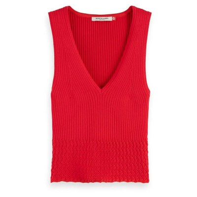 тениска,дамски,тениски,scotch,&,soda,pointelle,sleeveless,t,shirt,red,(lipstick,red)