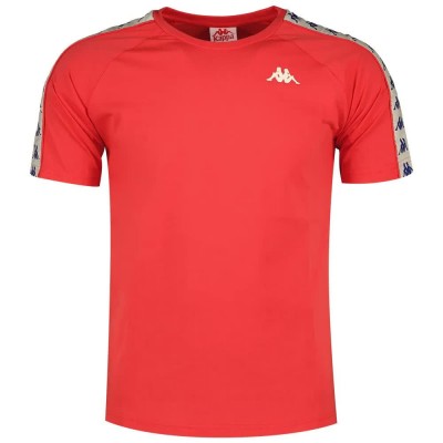 тениска,детски,тениски,kappa,coen,slim,222,banda,short,sleeve,t,shirt,red,white,antique,(red)