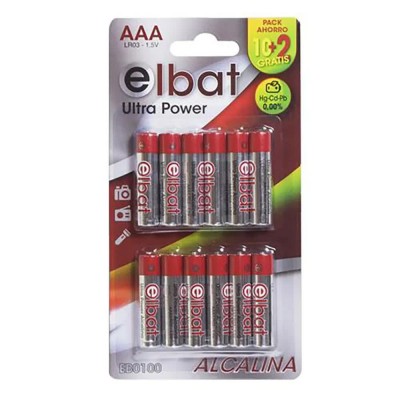 батерии,elbat,lr03,aaa,alkaline,battery,12,units,clear,(multicolor)