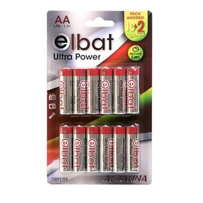 батерии,elbat,lr6,aa,alkaline,battery,12,units,clear,(multicolor)