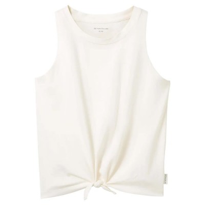 тениска,детски,тениски,tom,tailor,cropped,knotted,sleeveless,t,shirt,white,(wool,white)