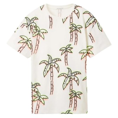 тениска,детски,тениски,tom,tailor,oversize,artwork,short,sleeve,t,shirt,white,(off,white,colorful,palm,design)