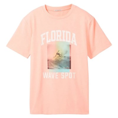 тениска,детски,тениски,tom,tailor,regular,printed,short,sleeve,t,shirt,soft,neon,pink,(orange)